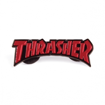 Thrasher Logo Red Black Pins & Badge Skate