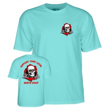 Powell Peralta Support Your Local Skate Shop Teal Ss S T-Shirt