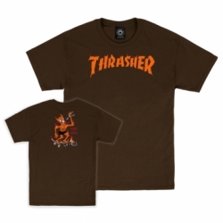 Thrasher Burn It Down Dark Chocolate S T-Shirt