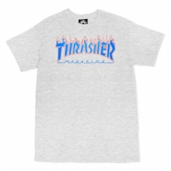 Thrasher Flame Ash Grey S camiseta