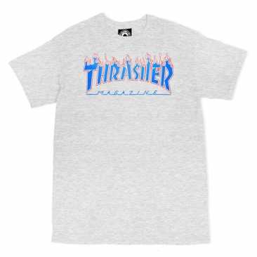 Thrasher Flame Ash Grey L camiseta