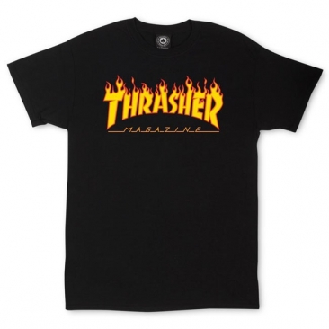 Thrasher Flame Logo Black M T-Shirt