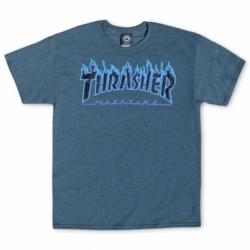 Thrasher Flame Logo Dark Heather S T-Shirt