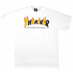 Thrasher Flame Mag White L T-Shirt