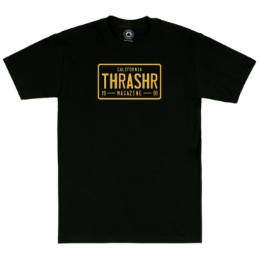 Thrasher License Plate Black S T-Shirt