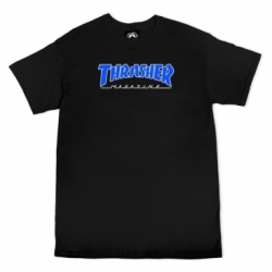 Thrasher Outline Black Blue S T-Shirt