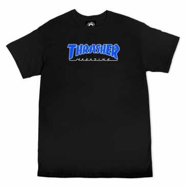 Thrasher Outline Black Blue S T-shirt