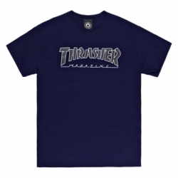 Thrasher Outline Navy Black S Maglietta