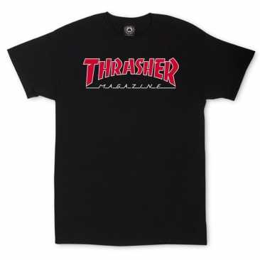 Thrasher Outlined Black Red S T-shirt