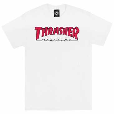 Thrasher Outlined White Red S T-shirt