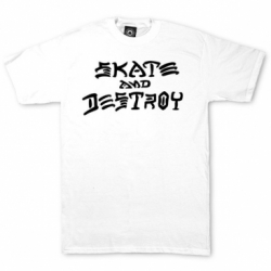 Thrasher Skate and Destroy White S T-Shirt