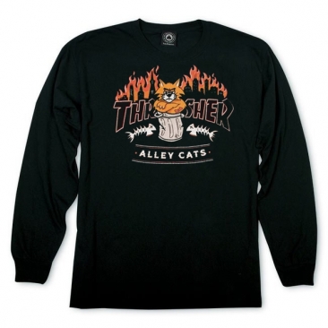 Thrasher Alley Cats Ls Black S T-Shirt