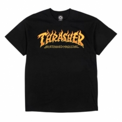 Thrasher Fire Logo Ss Black M T-Shirt