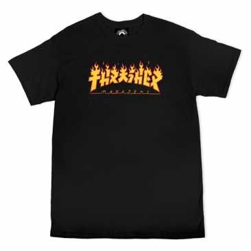 Thrasher Godzilla Flame Ss Black S camiseta