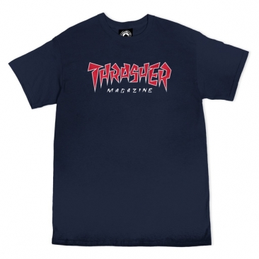 Thrasher Jagged Logo Ss Navy S T-shirt