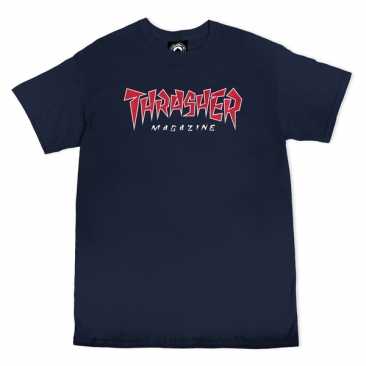 Thrasher Jagged Logo Ss Navy M T-shirt