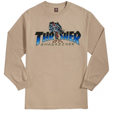 Thrasher Leopard Mag Ls Sand S T-Shirt