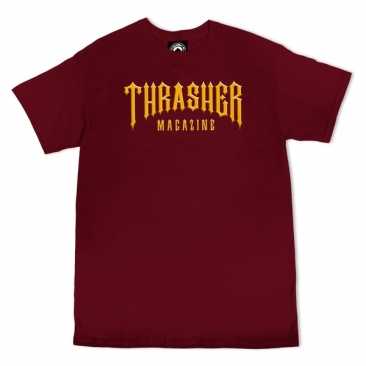 Thrasher Low Low Logo Ss Maroon S T-shirt