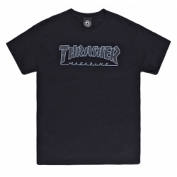 Thrasher Outlined Black Black S T-Shirt