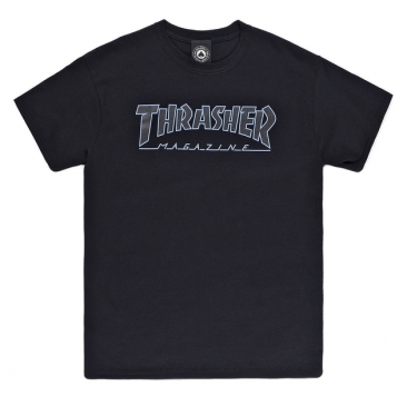 Thrasher Outlined Black Black L T-Shirt