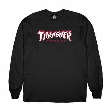 Thrasher Possessed Logo Ls Black M T-Shirt