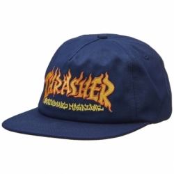 Thrasher Fire Logo Snapback Navy Casquette