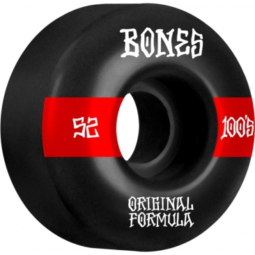 Bones 100s 52mm V4 14 Black Wide Wheels