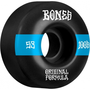 Bones 100s 53mm V4 14 Black Wide Wheels