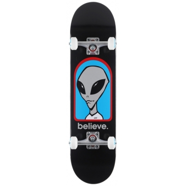 Alien Workshop 7.75 Believe Black Skateboard completo