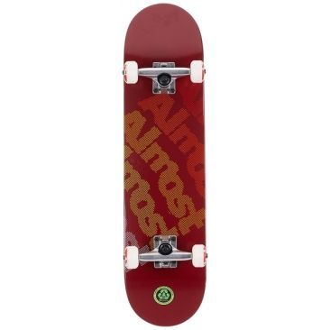 Almost 7.75 X 7.75 Light Bright Red Skateboard completo