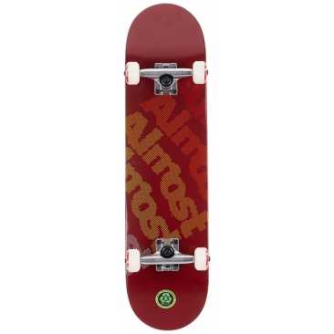 Almost 7.75 X 7.75 Light Bright Red Skateboard complet