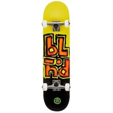 Blind 7.5 X 31.1 Og Stacked Soft Wheels Blk Yellow Skateboard completo