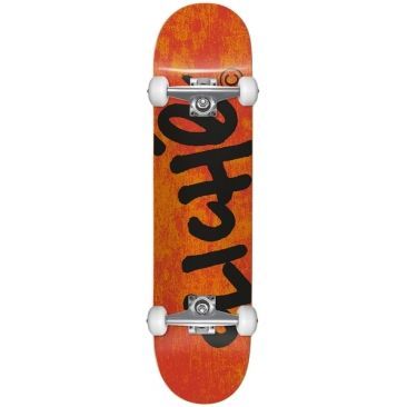 Cliché 7.375 X 29.78 Handwritten Orange Black Complete skateboard