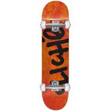 Cliché 7.375 X 29.78 Handwritten Orange Black Skateboard complet