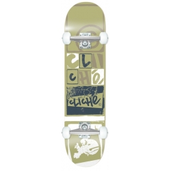 Cliché 7.75 X 31.18 Letter Press Gold Skateboard complet