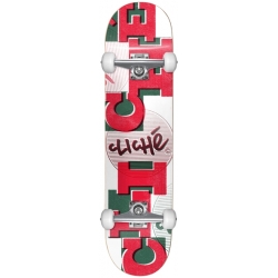 Cliché 7.875 X 31.65 Uppercase Red White Skateboard complet