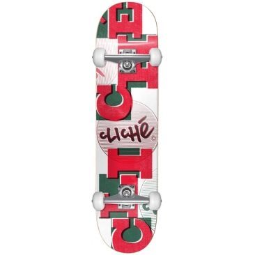 Cliché 7.875 X 31.65 Uppercase Red White Complete skateboard