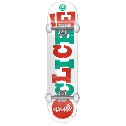 Cliché 8.0 X 31.56 Woodcut Red Teal Skateboard complet