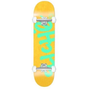 Cliché 8.25 X 32 Handwritten Orange Teal Skateboard completo