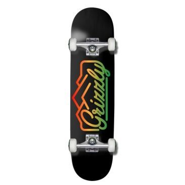 Grizzly 8.0 Peaking Black Skateboard completo