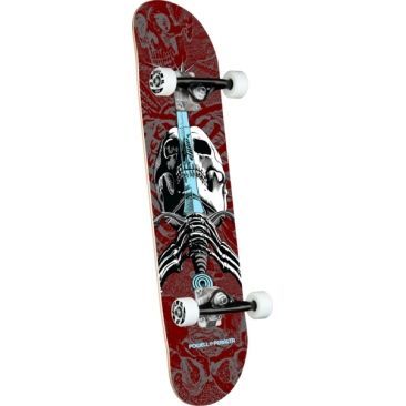 Powell Peralta 7.5 X 28.65 Skull and Sword Burgundy Patineta completa