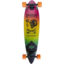 Dusters Longboard Moto Fades 37 Pink Orange Teal Cruiser Longboard Complete