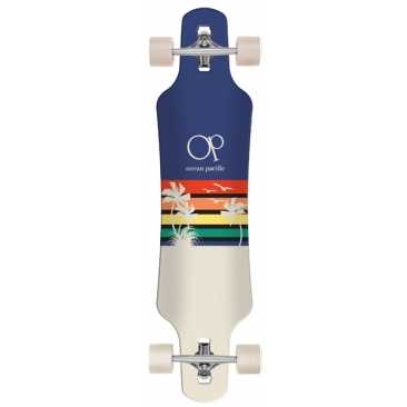 Ocean Pacific Sunset Dt Navy Wht 39 X 9.5 Cruiser Longboard Complet