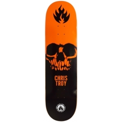 Black Label Troy Skull Blk Orange White 8.5 X 32.38 14 Planche Skateboard