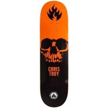 Black Label Troy Skull Blk Orange White 8.5 X 32.38 14 Planche Skateboard