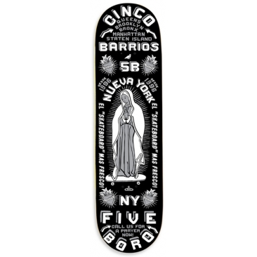 5Boro Cinco Barrios Black 8.25 X 32 Planche Skateboard