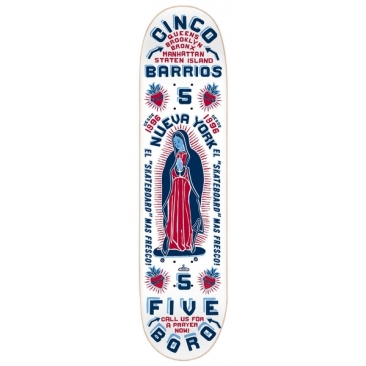 5Boro Cinco Barrios White 8.0 X 32 Planche Skateboard