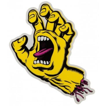 Santa Cruz Screaming Hand Yellow Mid Sticker Skate