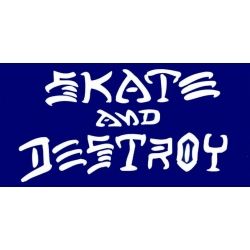 Thrasher Sticker Skate Skate And Destroy - Blue 