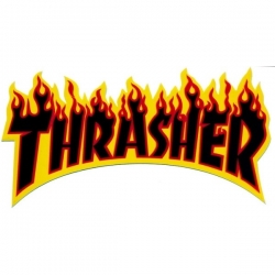 Thrasher Sticker Skate Flame - Yellow/Black - M 